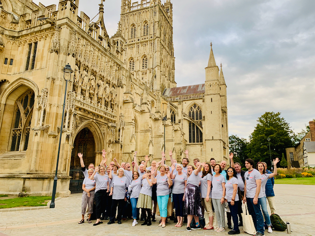 Gloucester Cathedral, outside the main entrance